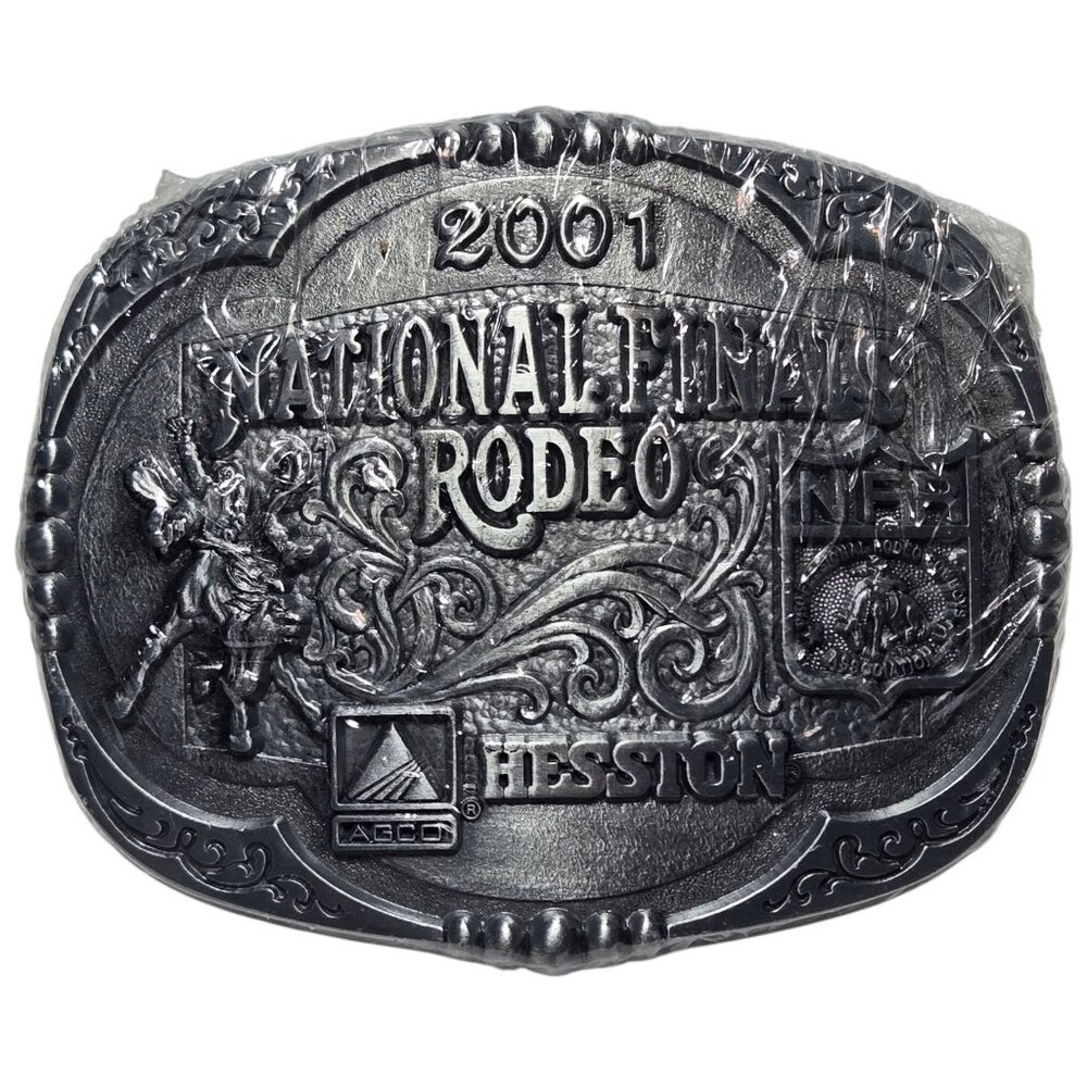 2001 NFR Belt Buckle Hesston National Finals Rodeo NOS Vintage Cowboy Western